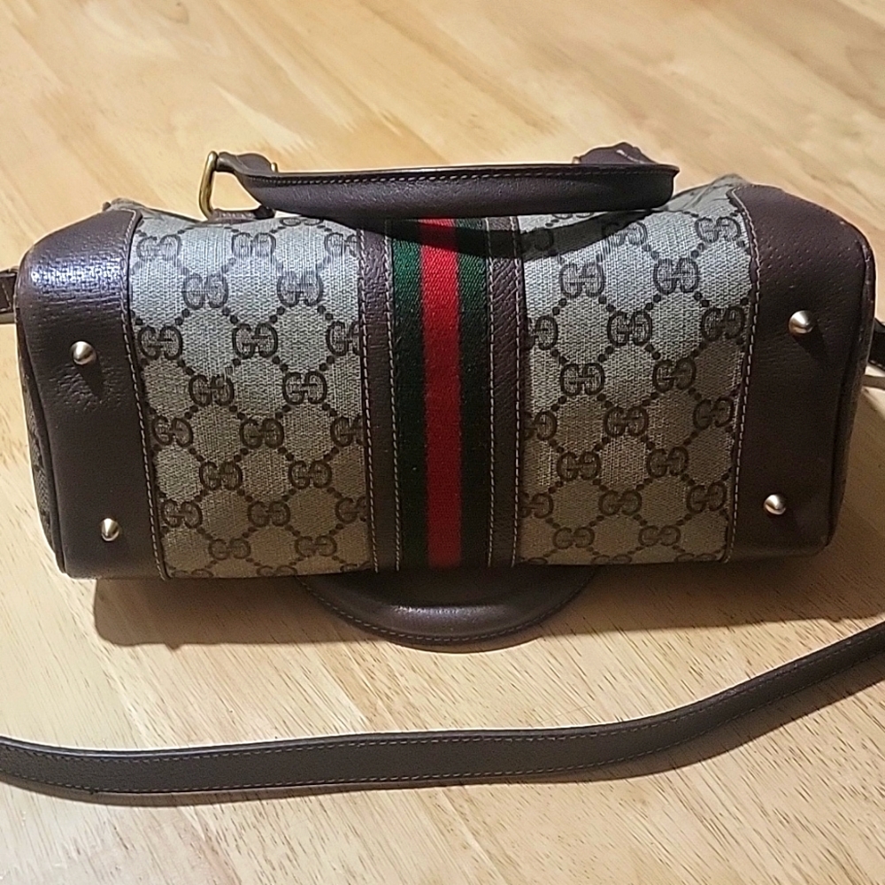 💯 Authentic  Gucci Sherry Line Boston Bag - Picture 9 of 16